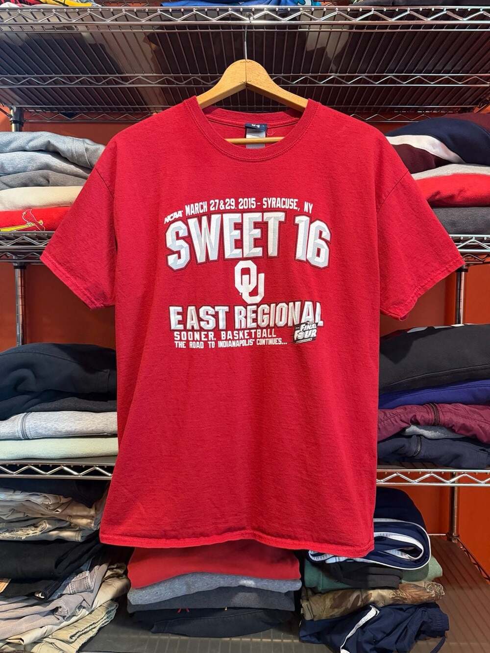 Blue 84 Oklahoma Sooners Sweet 16 NCAA T-Shirt Size XL Red